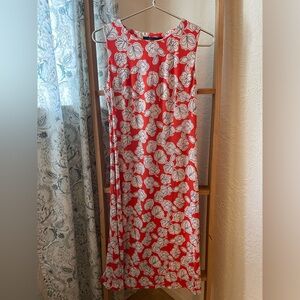 Tommy Hilfiger Red and White Floral Midi Dress
